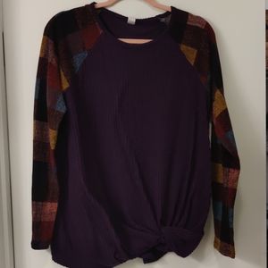 Waffle knit long sleeve